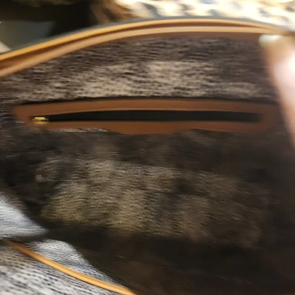 Leopard Print Tote Bag with Brown Accents - Picture 2 of 5